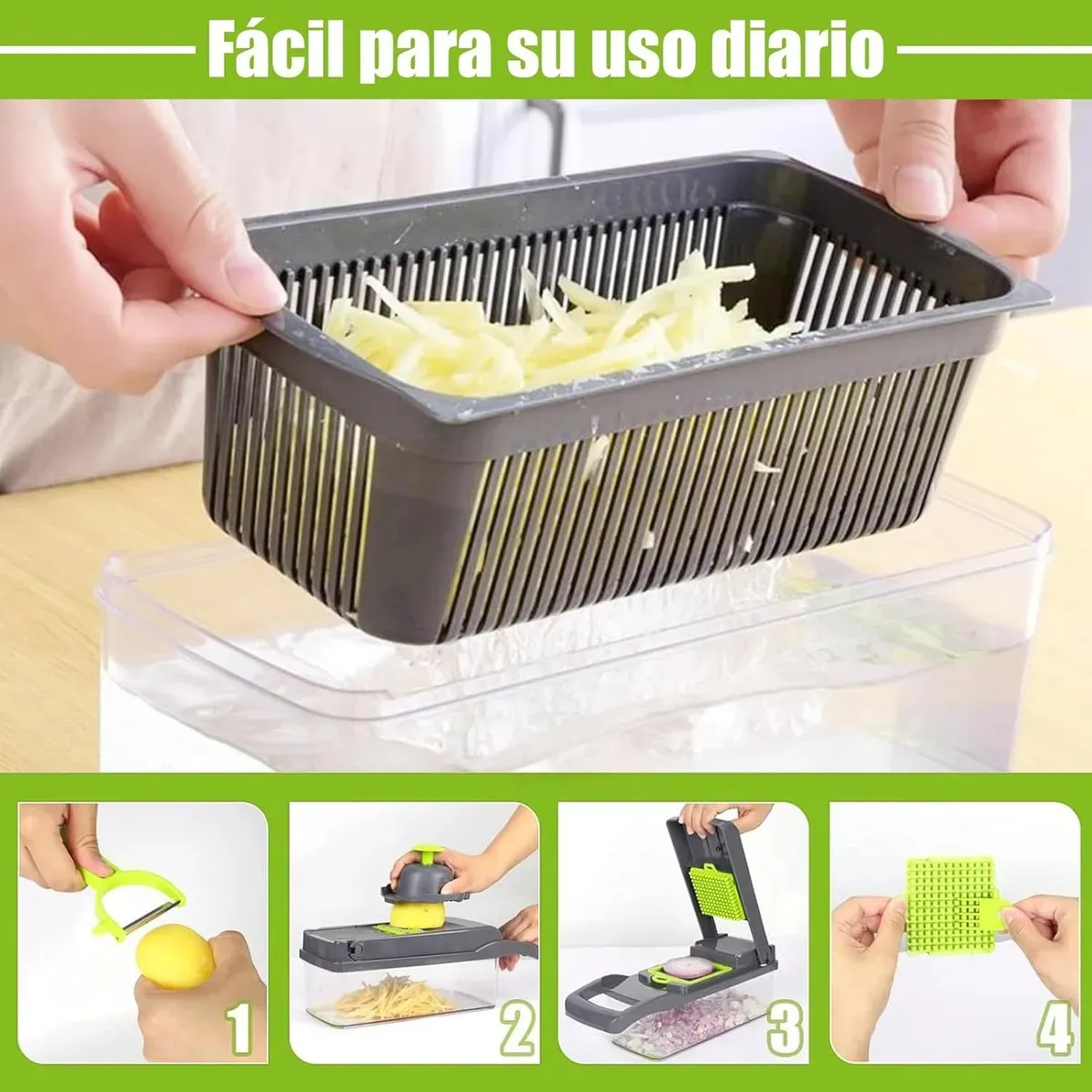 Mandolina Cortadora 16 Cuchillas Verduras Multifunción - Image 6