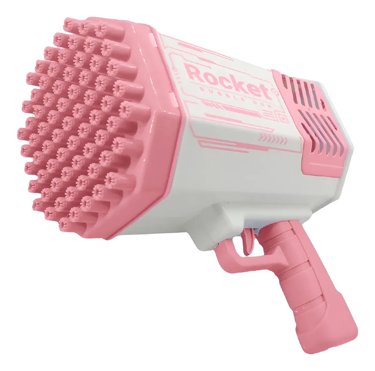 Pistola Burbujero Automático 69 Agujeros Luz LED Recargable