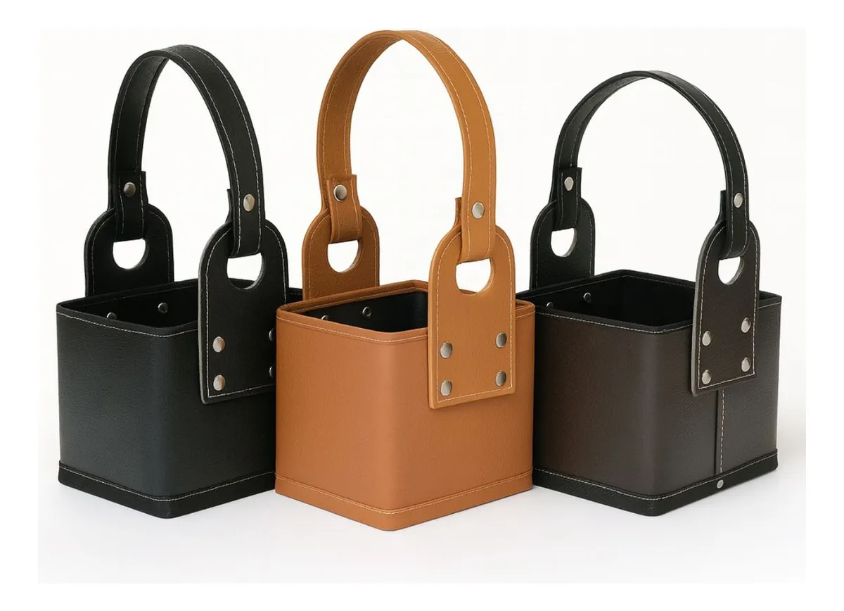 Canasta Matera Premium Eco Cuero | Porta Termo Stanley Rígido